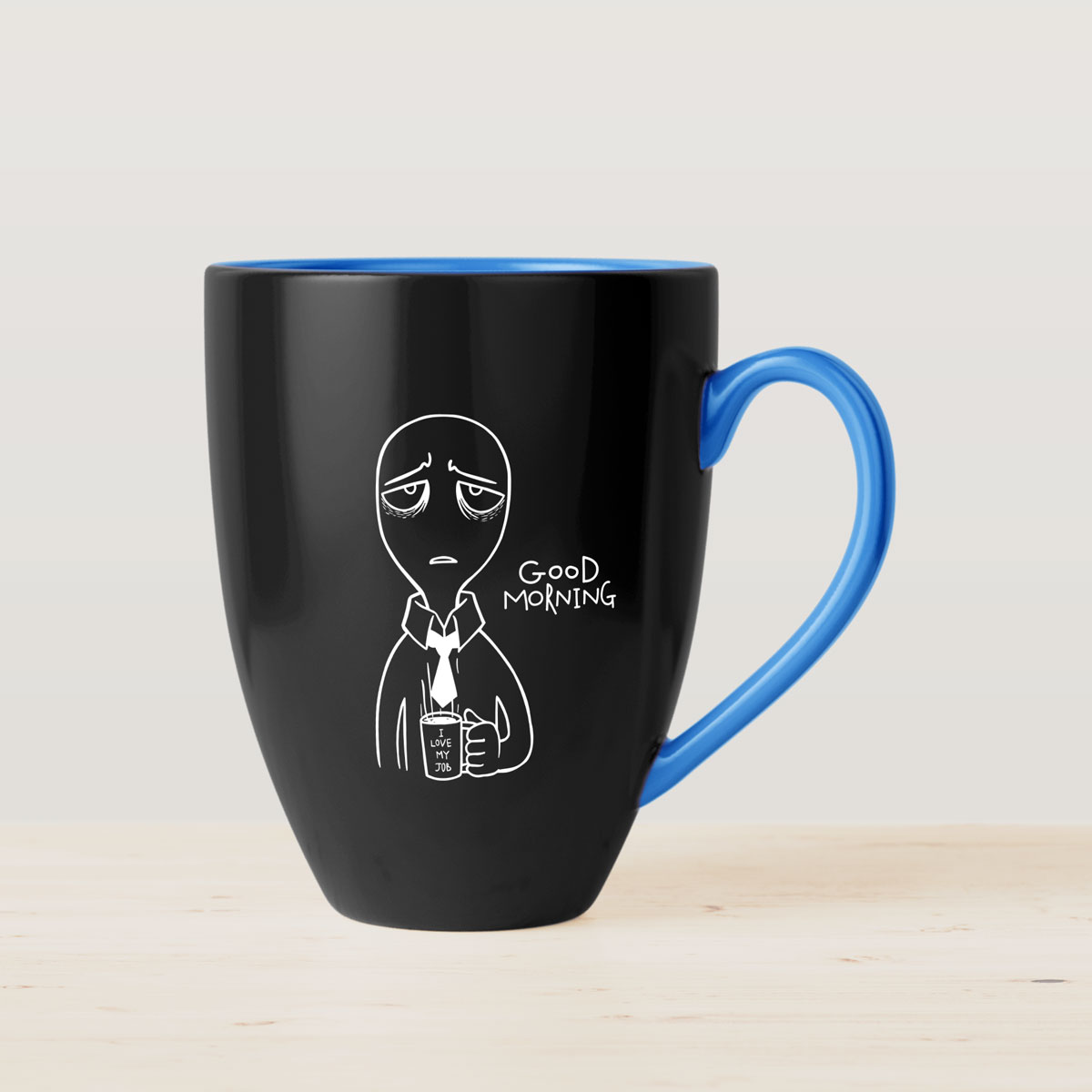Black Printed Coffee Mug - Imagen 2